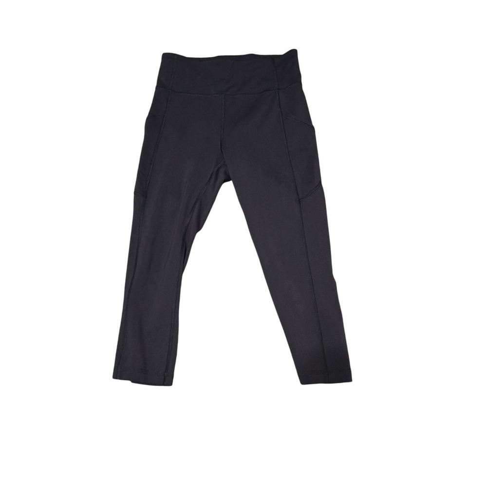 Lululemon Invigorate High-Rise Crop Womens 6 Black Leggings Pockets